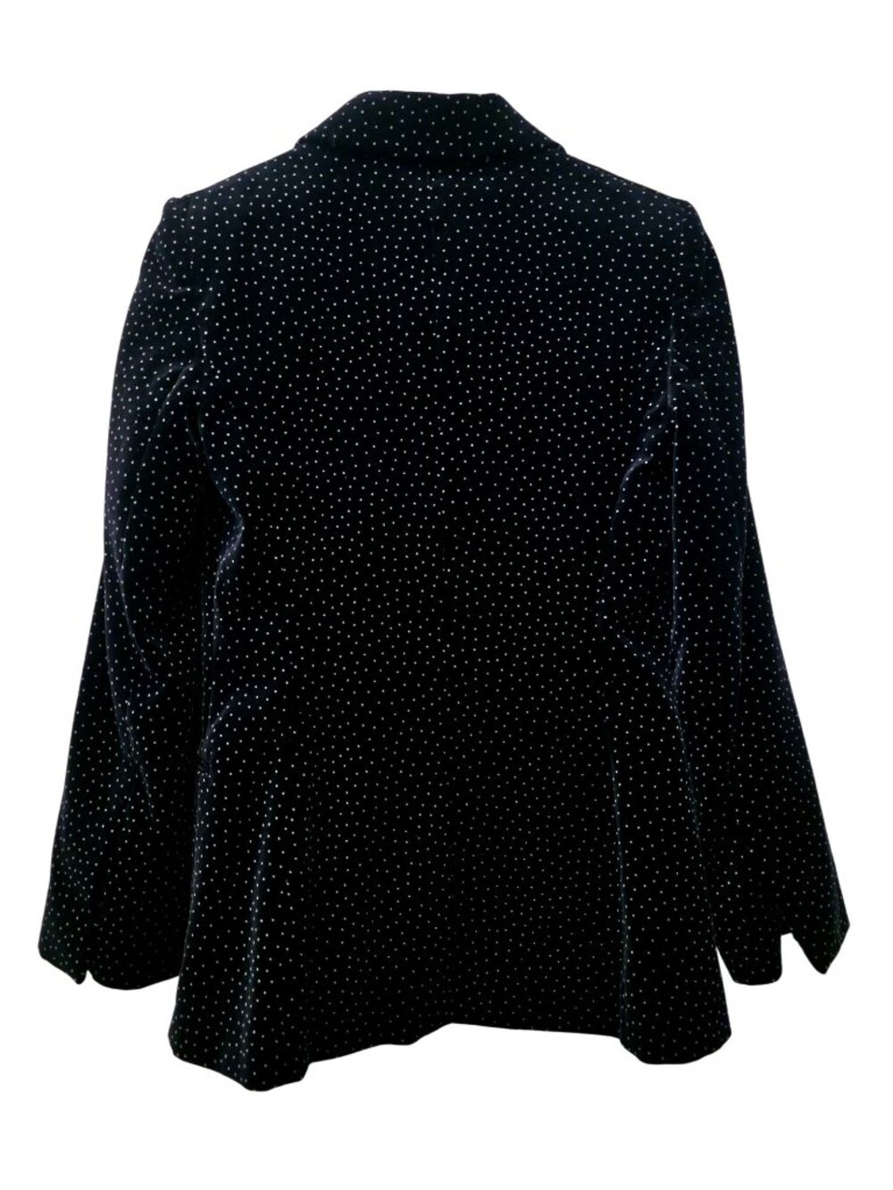 Theory ANDORIE Cinched Black Velvet Polka Dot Blazer Jacket Women's Sz 2 - Picture 2 of 7